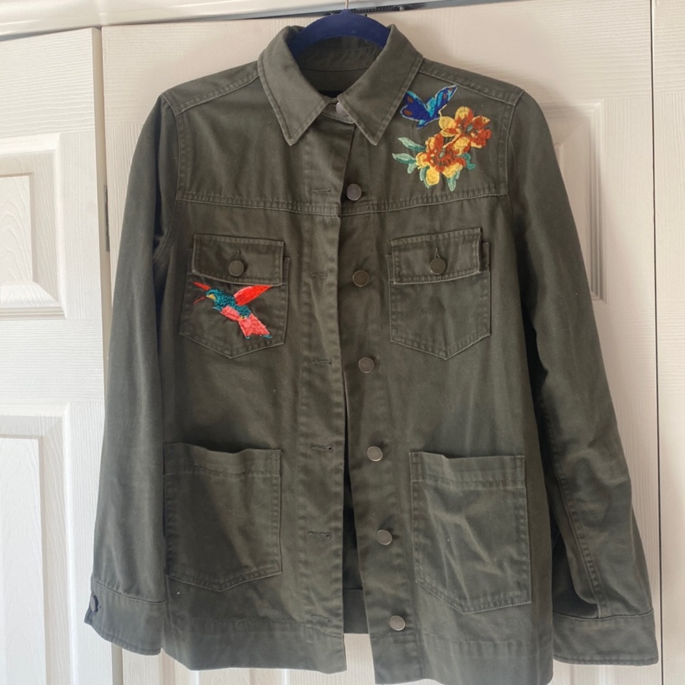 Who What Wear Target Army Green Jacket with patches